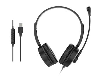 Equip 245301 auricular y casco Auriculares Alámbrico Diadema Llamadas/Música Negro