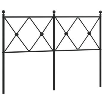 Cabecero Cama Mueble De Dormitorio De Metal 120 Cm Negro M02_0007014