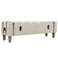 banco de almacenamiento madera maciza y acero 111x34x37 cm vidaxl