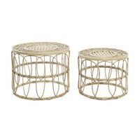 mesita auxiliar set 2 ratan 50x50x415 natural