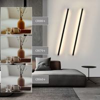 nettlife 2 apliques led aplique interior 100cm negro diseno moderno regulable blanco calido