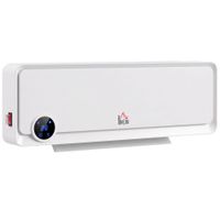 homcom calefactor mural 2000w con mando a distancia 3 modos de funcionamiento pantalla led 12h temporizador