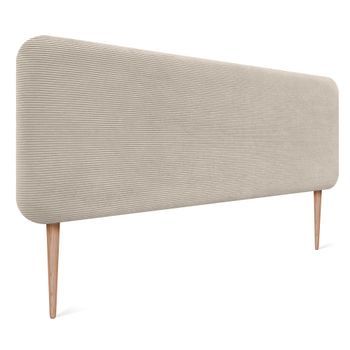 Dhome Cabecero Tapizado En Pana Con Patas Redondeado Para Pared Acústicos Cabeceros Absorbentes Cabezal Cama Dormitorio (beige, 150cm)