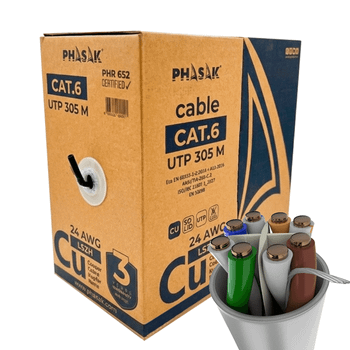Phasak PHR 652 cable de red Gris 305 m Cat6 U UTP UTP