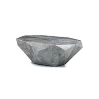 mesa de centro moderna de piedra fosil gris 120 x 70 x h 40 cm