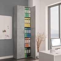 armario de almacenamiento  armario de oficina de contrachapado gris hormigon 60x32x190 cm cfw740498