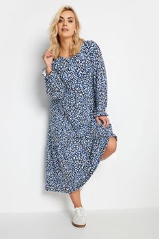 Yours Vestido Leopardo Azul, Mujer Curvy Y Tallas Grandes, Yours