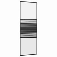puerta de vidrio rayado negro 76 x 2 x 205 cm aluminio vidaxl