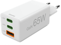 cargador para portatil - hama 00201996 universal 2xusb-c 1xusb-a 65w 220v enchufe europeo blanco
