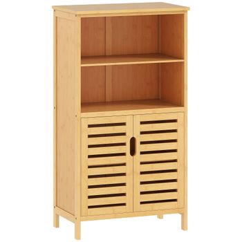 Armario de baño 50x29x92 cm madera natural