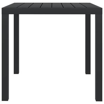 Mesa De Jardín | Mesa De Exterior De Aluminio Y Wpc Negra 80x80x74 Cm