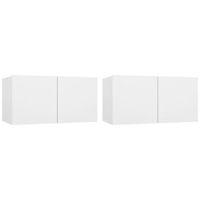 2 uds muebles colgantes de tv  mueble de salon  armario tv blanco 60x30x30 cm