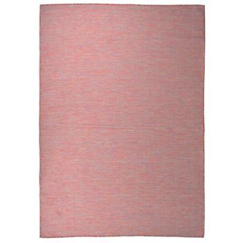Alfombra De Exterior De Tejido Plano Rojo 140x200 Cm Vidaxl