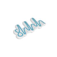iluminacion led decorativa de plastico shhh azul 34x17x2 cm