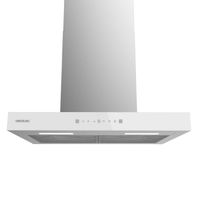 cecotec campana extractora 60 cm tipo t bolero flux tt 605500 glass white a 70w frontal cristal blanco bajo consumo