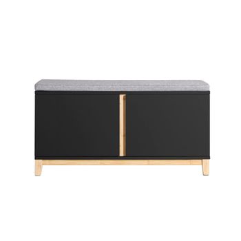 Banco zapatero con 2 puertas negro