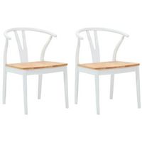 silla de comedor 2 uds madera de caucho solido y natural vidaxl