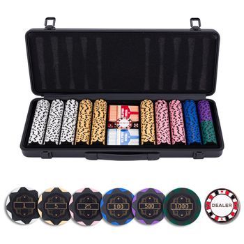 Set De Póker En Maletín Negro – 500 Fichas Numeradas (14 G)