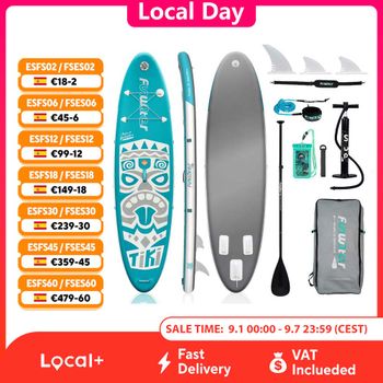 Tabla de paddle surf inflable FunWater, tabla de SUP antideslizante, tabla de paddle surf inflable de 320–385 cm para surf, yoga, pesca, turismo y deportes acuáticos