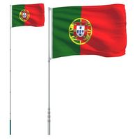 mastil y bandera de portugal aluminio 55 m vidaxl
