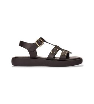 Wonders para mujer. AB-1567 Sandalias de piel Mousse negro (37), Plano, Hebilla, Casual