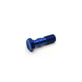 Tornillo banjo M10x1 doble cabeza plana alu azul