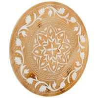 panel decorativo de madera tallada marron 40x06x40h cm