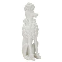 perro caniche resina blanco 20x26x61 cm