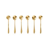 cucharas de postre flor doradas - set de 6
