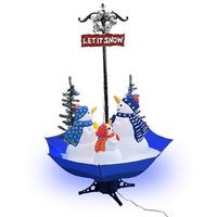 arbol de navidad con nieve con base de paraguas pvc azul 170 cm vidaxl