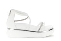 sandalias asimetricas con parte superior y mignons white 39