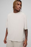 camiseta tall basica oversize recta beige