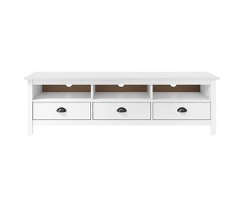 Mueble de tv hill madera maciza de pino blanco 158x40x47 cm