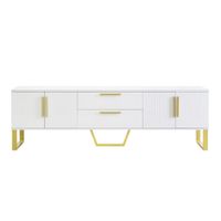 mueble tv de mdf blanco 170x40x535 cm