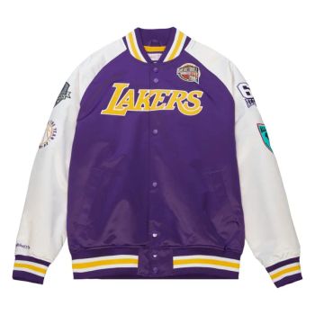Chaqueta Pau Gasol NBA Hall Of Fame Satin Jacket con Los Angeles Lakers de Mitchell and Ness