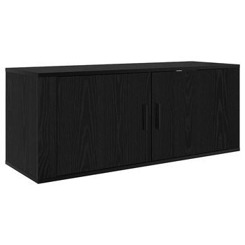 Mueble Para Tv | Mueble De Salón | Gabinete De Tv Montado En La Pared Roble Negro