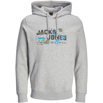 Jack & Jones Jersey 12261670 JCOOUTDOOR LOGO SWEAT HOOD SN LIGHT GREY para hombre