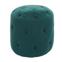 taburete puf estilo otomano 42x39cm terciopelo verde oscuro 040005337