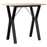 mesa de comedor  mesa de cena marco y madera maciza pino y hierro 80x50x75 cm
