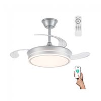 ventilador led aspas retractiles miso evo mini plata cct dim 46w