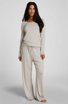 Hunkemöller Pantalón de Pijama Rayas Jersey Gris