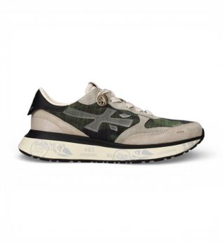Premiata para mujer. LAURYN Zapatillas de Piel Lauryn 8185 verde (36), Plano, Cordones, Casual
