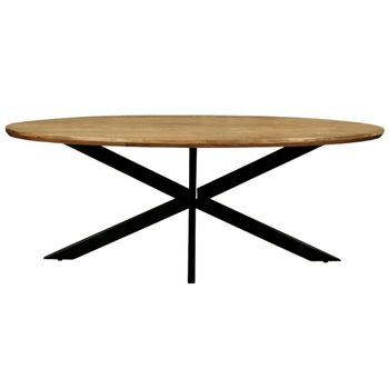 Mesa de comedor ovalada 6 personas 160cm madera maciza