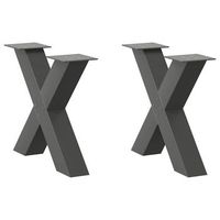patas para mesa de centro en forma de x 2 unidades antracita 60 x 42-43 cm acero vidaxl
