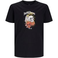 jack  jones camiseta 12263213 jorseven skull tee ss crew neck sn jnr black para nino
