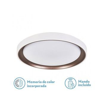 Plafon Luanda 72w 3000-4000-6000k Marron 7x49,5x49,5 Cm 7200lm Regulador De Intensidad, Con Mando Y Memoria