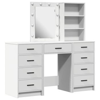 Mesa De Tocador 3 Uds. Blanco 40 X 41 X 135 Cm Vidaxl