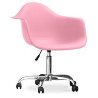 silla de oficina con reposabrazos - silla de escritorio con ruedas  - weston rosa