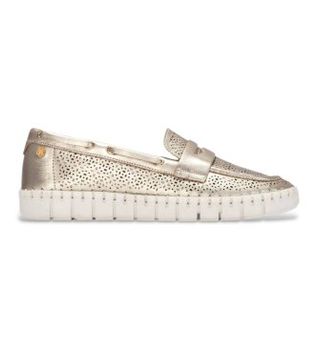 Carmela para mujer. 16321204-ORO Mocasines de Piel 163212 dorado (36), Plano, Ninguno, Casual