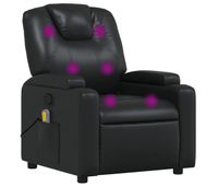 vidaxl sillon de masaje reclinable cuero sintetico negro
